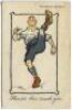 Tottenham Hotspur F.C. 'Tottenham Hotspur. Should this reach you'. Comical colour caricature image of a Spurs player kicking the ball in the air. Publisher unknown, image drawn by artist Frank Reynolds. Postally used dated 1904. Good/very good condition -