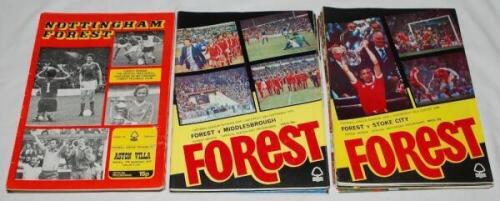 Nottingham Forest F.C. 1977/78-1979/80. A selection of home and away programmes for the three seasons in which Forest were champions of the Football League 1977/78, League Cup winners 1977/78 and 1978/79, and twice winners of the European Cup in 1978/79 