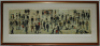 'Crowd around a Cricket Sight Board'. L.S. Lowry. Reproduction print of 850 copies published after the artists death and stamped by the Fine Art Trade Guild. Limited edition 61/850. Mounted, framed and glazed. Overall 36&quot;x16.5&quot;. Good condition - - 2