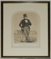 'Mr James Henry Dark. Proprietor of Lord's Cricket Ground'. Original lithograph 'Sketches at Lord's No. 1' published by John Corbet Anderson on 1st March 1852 and printed by John C Anderson. The lithograph attractively mounted, framed and glazed. Overall 