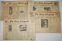 'Bodyline'. England v Australia. Third Test, Adelaide 14th- 19th January 1933. A selection of original and complete issues of 'The Daily Telegraph' (Sydney) dated 13th, 14th, 16th, 17th, 18th, and 19th January and 'The Herald' (Melbourne) for 16th, 19th a