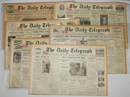'Bodyline'. England v Australia. Fifth Test, Sydney 23rd- 28th February 1933. A selection of original and complete issues of 'The Daily Telegraph' (Sydney) for 23rd-25th, 27th, 28th, February and 1st March 1933 with coverage of the fifth Test at Sydney, w