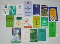 Cricket fixture cards 1960s-2000s. Box comprising a large selection of fixtures cards issued by Counties, sponsors and others, covering Test, county, universities, and some minor counties, fixtures. Sponsor issued cards include Cornhill, npower, Frizzell,