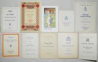 Cricket menus 1962-2002. A large selection of over ninety original menus for Society dinners, touring parties, anniversaries, Test matches, Cup Finals etc. given by The Cricket Society, Northern Cricket Society, London Schools Cricket Association, M.C.C.,