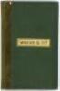 'Catalogue of Cricket Literature Collected by E.L. Fletcher'. An alphabetically indexed book listing Fletcher's collection, written in his own hand in different coloured inks, with title annotated in ink to first page and 'Commenced 1900'. Original green - 3
