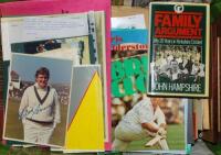 Mollie Staines. Yorkshire C.C.C. 1970s/1980s. Box comprising a good selection of Yorkshire related cricket ephemera, formerly the property of Mollie Staines, first lady member of the Yorkshire C.C.C. committee. Contents include books and brochures relatin