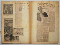 Test and County cricket scrapbooks 1929-1939. Eight large scrapbook albums comprising a nicely presented and large selection of press cuttings, some pages with neat annotations in ink, covering the South African series 1929, Ashes series of 1930 and 1934,