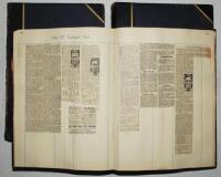 Test and County cricket scrapbooks 1950s. Three large ledger books comprising an extensive collection of nicely presented press cuttings, covering Test, County and other first-class cricket for the period. Test series covered include v India 1952, Pakista