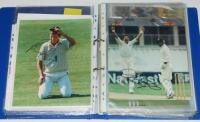 Test and County signatures 1980s/1990s. Blue file comprising a good selection of colour press photographs (some mono), magazine cuttings, the odd scorecard etc. A good number signed by the featured player. Over fifty signatures in total with some duplicat