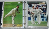 Test and County signatures 1980s/1990s. Black file comprising a good selection of colour press photographs (some mono), magazine cuttings, the odd scorecard etc. A good number signed by the featured player. Over one hundred signatures in total with some d