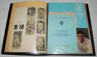 Sussex C.C.C. 1950s onwards. Two folders comprising a good selection of team sheets, signed photographs and cuttings, also a 1951 membership card, letters signed by Jim Parks, early mono postcards, order of service for and signature of David Sheppard, Ben