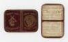 Kumar Shri Ranjitsinhji. Cambridge University, Sussex, London County &amp; England 1893-1920. Rare original London County Cricket Club, Crystal Palace, 1903 membership and fixture card no. 591. The small folding card with maroon leather covers and gilt ti