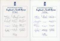 England v South Africa 1998. Three official England autograph sheets for the 3rd, 4th and 5th (Old Trafford, Trent Bridge and Headingley) Test matches of 1998. Two fully signed, the Trent Bridge sheet lacking the signature of Croft. Qty 3. VG - cricket