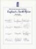 England v South Africa 1998. Three official England autograph sheets for the 3rd, 4th and 5th (Old Trafford, Trent Bridge and Headingley) Test matches of 1998. Two fully signed, the Trent Bridge sheet lacking the signature of Croft. Qty 3. VG - cricket - 2