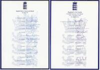 England tour of Lahore &amp; Sharjah 1997. Official autograph sheet for the tour, fully signed with fourteen signatures in ink. Sold with an official autograph sheet for the England v Sri Lanka Test match, The Oval 1998, lacking the signature of Croft. G 