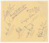 Sri Lanka tour to England 1979. Double album page (split) nicely signed by fourteen members of the Sri Lanka touring party. Signatures include Tennekoon (Captain), Opatha, Mendis, Jayasinghe, D.L.S. de Silva, Warnapura, D.S. de Silva, A. de Silva, Pasqua - 2