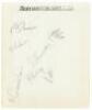 Northamptonshire C.C.C. c.1935. Album page signed in pencil by seven Northamptonshire players. Signatures are Davis, Cox, Perkins, Brookes, Grimshaw, Partridge and Cullen. VG - cricket