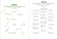 Leicestershire C.C.C. autograph sheets 1988-2005. Seven official autograph sheets for Leicestershire teams. Seasons are 1988, 1995, 1996, 1997 (2 copies), 1999 and 2005. Signatures include Gower, L. Taylor, Whitaker, Lewis, Such, Potter, Whitticase, Wille