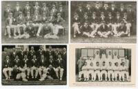 Australia tours to England 1921-1956. Mono postcard of the 1921 touring party and real photograph postcards of the 1926 and 1930 teams, all by T. Bolland, Southall. Also official real photograph postcards of the 1948, 1953 and 1956 touring parties, the 19