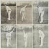 Yorkshire player postcards early 1900s. Nine mono real photograph postcards, published by Wrench from photographs by Foster and Hawkins, of Yorkshire players, mainly in batting and bowling poses at the wicket. Series numbers are 1386 J.T. Brown, 1391 G.H. - 3