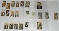 Signed cigarette and trade cards 1920s-1950s. A selection of twenty two cigarette and trade cards, each signed in ink to the face by the featured player. Signatures include Bill Bowes, Maurice Leyland, George Geary, A.E.R. Gilligan, Gubby Allen, Bill Edri