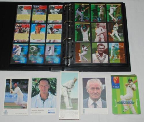 Cricket trade cards and postcards 1967 onwards. 'Carrs Sports'. Cricket card series 1967. Full set of twenty colour cards with biography below each image, plus odd duplicates. Sold with trade cards including T.C.C.B./ E.C.B 'International Cricketers' (Qty