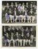 Kent C.C.C. team postcards c.1946/47. One mono real photograph postcard and another mono postcard of Kent teams. Each multi-signed in blue ink. Signatures include Valentine, Ames, Fagg, Evans, Ridgway, Davies, Pawson, Edrich, Hearn, Martin and Wright. Bot