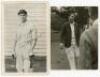 Kent C.C.C. signed player postcards 1930s-1940s. Two mono real photograph plain back postcards of Kent players, each signed in blue ink to the photograph. Signatures are H.A. Pawson and D.G. Clark. Also a signed mono plain back postcard of Leslie Todd. Al - 2