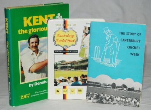 Kent histories. Three limited edition or signed titles. 'Kent the glorious years 1967- 1979', Dennis Fowle, London 1979. Limited edition no. 788/1000. 'The Story of Canterbury Cricket Week. 150 years 1842-1992', Christopher H. Taylor, Ashford 1991. Limite