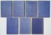 Kent County Cricket Club Annual 1909-1915. Seven editions of the hardback 'blue book', printed by Cross &amp; Jackman, Canterbury and Kentish Express, Ashford. Original decorative boards. Gilt titles and to page edges with gilt Kent emblem to centre. 'Lig - 2