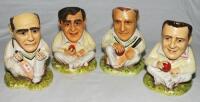 Ray Illingworth, Fred Trueman, Brian Close and Darren Gough. Four Arundel Editions 'Yorkshire Cricketers Collection' limited edition character jugs of the players. All limited edition, but only two with base stamps, the two being number 24. Each approxima