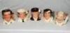 Cricket Toby Jugs. Seven Royal Doulton toby jugs, each one of a limited edition of 9500 issued. Subjects are Jack Hobbs, Dickie Bird, Fred Trueman, Denis Compton, Brian Johnston, Ian Botham and Len Hutton . Each approx. 4.5&quot; tall. Sold with a Royal D
