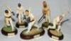 England Test Cricketers. Ten Endurance Ltd cold-cast porcelain cricketing figures of W.G. Grace, Peter May, Godfrey Evans, Denis Compton, Fred Trueman, Jim Laker, Brian Statham, Wally Hammond, David Gower and Geoffrey Boycott. Complete with plinths and ba - 2