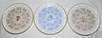 'Century of Centuries' commemorative plates. Three china plates by Coalport each commemorating a player achieving a century of first-class centuries. Plates are Jack Hobbs, Les Ames, and John Edrich. VG - cricket