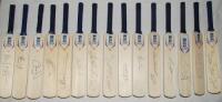 Signed miniature cricket bats 2015-2018. A good collection of forty seven miniature cricket bats individually signed by current and former County players, with the odd bat multi-signed. The majority of signatures appear to have been collected at Worcester