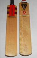 England v Australia 1997 &amp; 2001. Full size Gray Nicholls 'Autograph' bat signed by ten members of the England team and sixteen members of the 1997 Australian touring party. Also a Duncan Fearnley full size bat signed by twelve England and seventeen Au