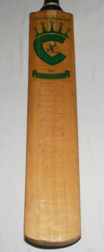 The Ashes. England v Australia 1981. Crown Sports (Dewsbury) Ltd 'The Sovereign' full size cricket bat signed in ink to the face by eleven England and fourteen Australian players from the 1981 Ashes series. The England signatures correspond with the 4th T