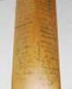 'Australian Touring Team 1961'. Nicolls Crusader full size cricket bat signed by twelve members of the Australian touring party. Signatures include Benaud, Gaunt, McDonald, Lawry, Kline, Simpson, Jarman, Grout, Quick etc. Some fading to some of the signat - 4