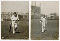 Surrey v Gentlemen of England, The Oval 16th- 18th April 1906. Five early original mono photographs, each depicting a member of the Gentlemen team entering or leaving the field of play for the opening match of the 1906 season. Players featured are W.G. Gr