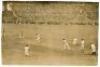 The Ashes. England v Australia 1938. Two original sepia press photographs of action from the first Test at Trent Bridge, 10th- 14th June 1938. One image, from the second day's play, depicts Fingleton and Brown walking out to open Australia's first innings - 3