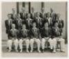 M.C.C. tour to India and Pakistan 1951/52. Excellent original mono photographs of the M.C.C. touring party seated and standing in rows wearing tour blazers. Players featured include Howard (Captain), Carr, Graveney, Poole, Lowson, Watkins, Spooner, Leadbe