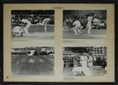 Sussex v Glamorgan, John Player League, July 1978. Large frame consisting of four original photographs taken in the match played at Hastings. The photographs show Imran Khan bowling to Alan Jones, Kepler Wessels facing Malcolm Nash, Eifon Jones, wicket ke