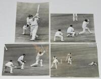 Signed press photographs 1950s/1960s. Four original mono press photographs including Ken Barrington in batting action. Very nicely signed in blue ink to the photograph by Barrington. Central Press Photos, London. Undated. 6.25&quot;x8.25&quot;. Tom Graven