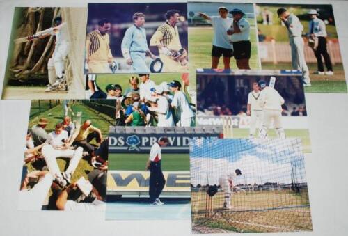 Test, county, tour photographs 1982-1998. A good selection of over seventy colour and mono original press photographs of Test and tour matches, one day internationals, county and minor county matches. The majority of images depict match action with some p