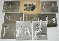 Cricket press photographs early 1900s-1950s. A selection of twenty four original mono press photographs of match action, player portraits etc. Action photographs feature Vijay Manjrekar (India), Cyril Washbrook, Colin Cowdrey, Frank Tyson, Raman Subba-Row