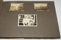 S.M. Gow. Hampstead C.C. 1919-1931. Original photograph album, formerly the property of Gow, comprising sixty one small candid mono photographs laid down to pages and a further ten loose. Photographs depict players and teams at cricket matches played by H