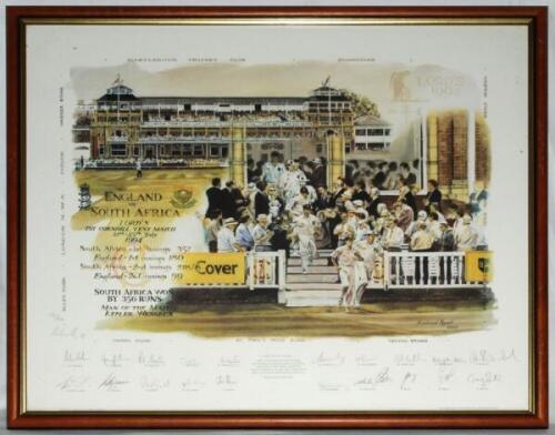 South Africa 1994. 'A Small Step for Kepler'. Large colour limited edition print depicting Kepler Wessels leading the first ever fully representative South African team down the pavilion steps at Lords for the historic test match against England on July 2