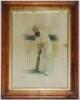 'Dr W.G. Grace. Men of the Day' 1888. Large double page illustration with title to lower border, from a photograph by Martin &amp; Shaw. Mounted, framed and glazed. Overall 18&quot;x22&quot;. Light folds. Sold with original colour lithograph of Grace in b - 2