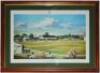 'Cricket at Penshurst', 'Royal Military Academy, Sandhurst' and Hampshire Hogs Cricket Club at Warnford. Three large limited editions colour prints of the three grounds with matches in progress by artist Jocelyn Galsworthy. Limited edition 76/150, 49/200 - 4