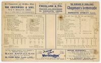 'Hedley Verity 10-10'. Yorkshire v Nottinghamshire, 9th- 12th July 1932. Original scorecard for the famous match played at Headingley where Hedley Verity took 10-10 for Yorkshire in Nottinghamshire's second innings. His final figures were 19.4 overs, 16 m